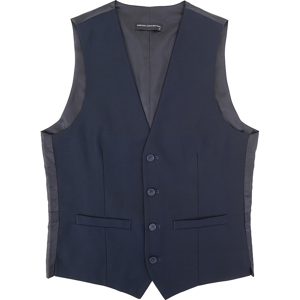 French Connection Mens Wedding Navy Waistcoat