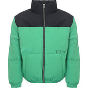 Fila Women's Green Colour Blocked Puffer With Logo