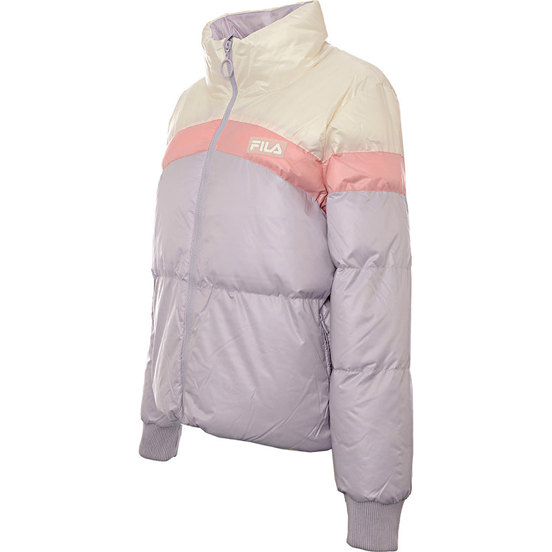 Fila Women's Lilac & Pink Colour Block Puffer Jacket