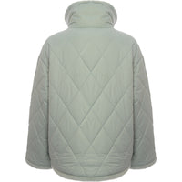 Urban Revivo Women's Green Quilted Jacket with Faux Fur Trim