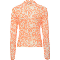 Urban Revivo Women's Orange Printed Long Sleeve T-Shirt