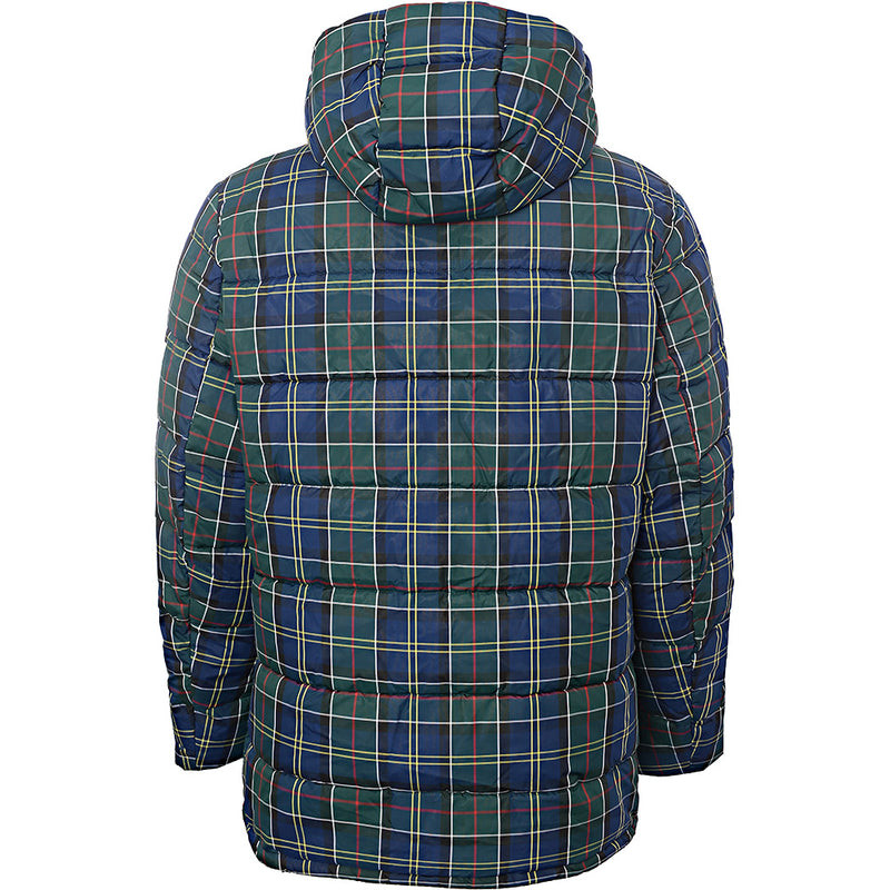 Barbour Unisex Navy Blaine Tartan Padded Coat