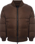 Good For Nothing Men's Matte Brown Combat Puffer Bomber Jacket