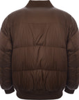 Good For Nothing Men's Matte Brown Combat Puffer Bomber Jacket