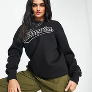 Womens Champion Vintage Logo Sweatshirt in Black