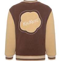 Kickers Women's Brown Oversized Varsity Jacket With Back Logo