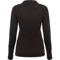 Morgan Women's Brown High Neck Peek A Boo Jumper