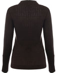 Morgan Women's Brown High Neck Peek A Boo Jumper