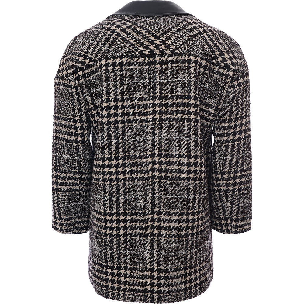 Morgan Womens Double Breasted Coat With Contrast Collar In Multi