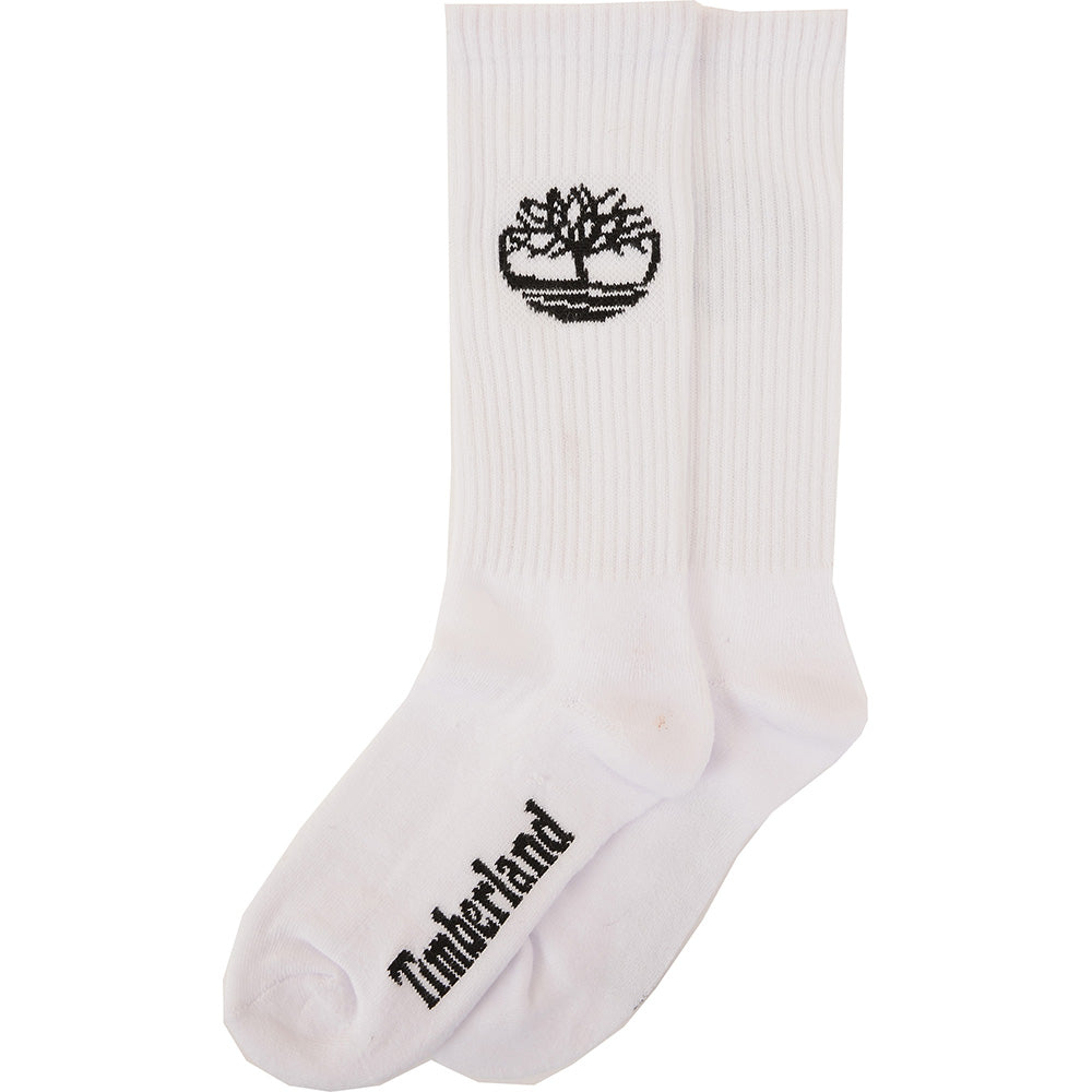 Timberland Mens White 3 Pack Core Double Logo Sock