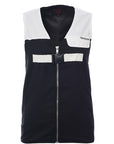 Liquor N Poker Men's Black And White Colour Blocking Co-Ord Gilet