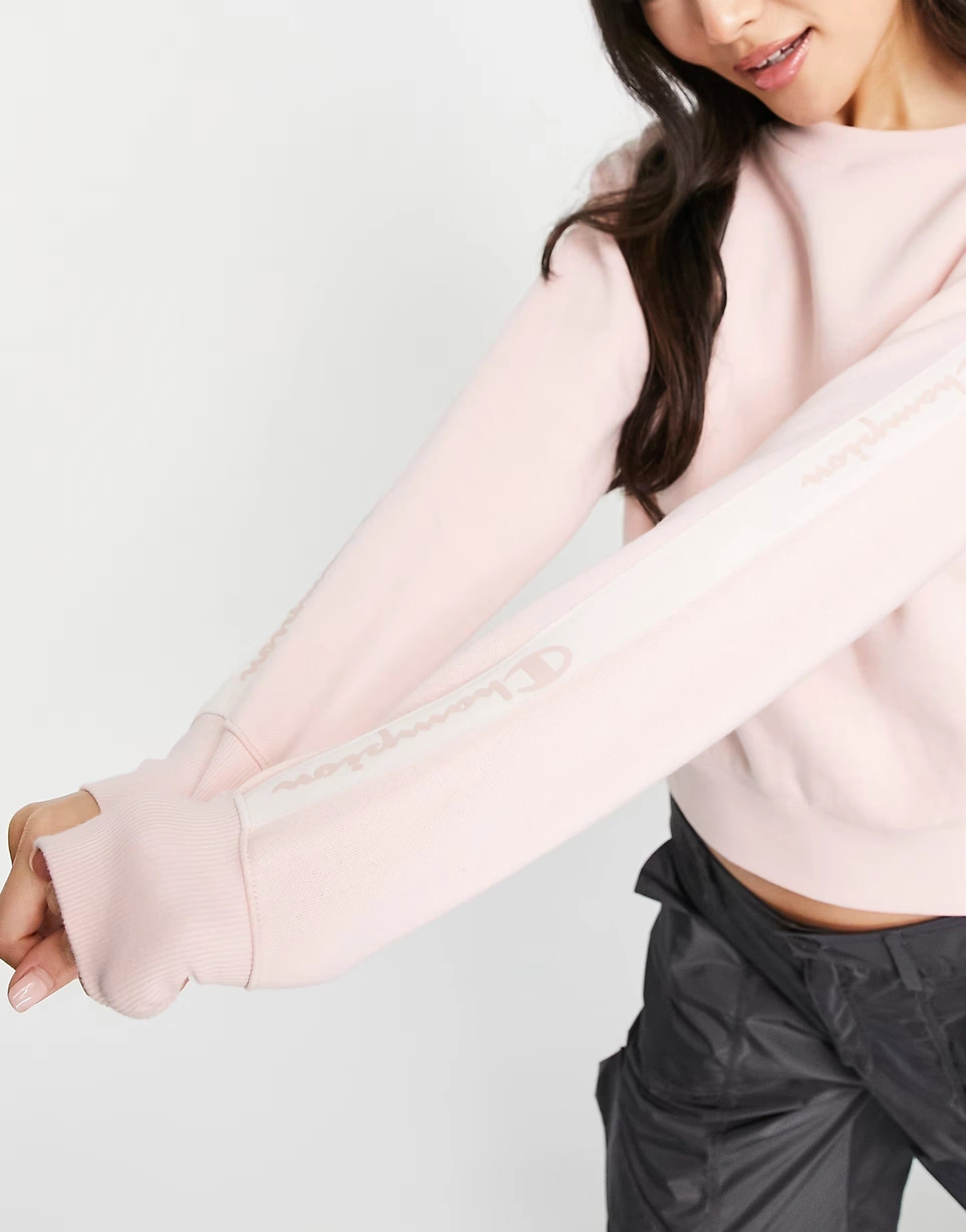 Womens Champion Oversized Sweatshirt in Pink