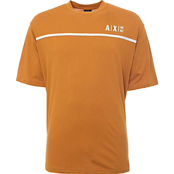 Armani Exchange Mens Orange Logo Relaxed Fit T-Shirt