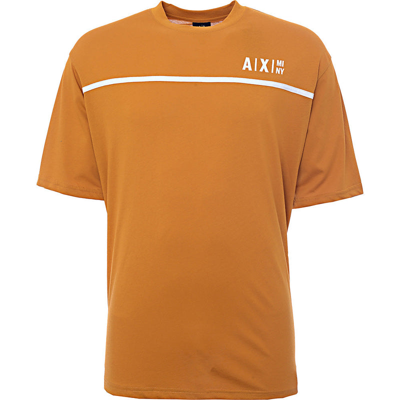 Armani Exchange Mens Orange Logo Relaxed Fit T-Shirt