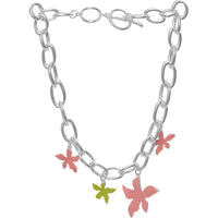 Weekday Women's Silver Lucy Charm Necklace with Flower Charms