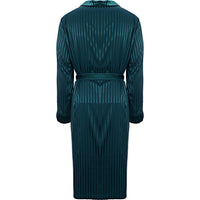 Night Men's Jacquard Stripe Robe with Velvet Trim