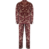 Night Men's Velvet Baroque Pyjamas in Burgundy