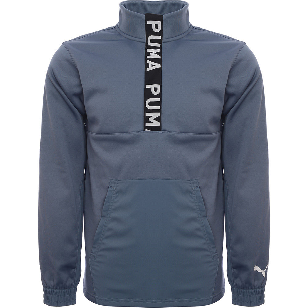 Puma Mens Light Blue Training Fit Pwrfleece 1/4 Zip Midlayer