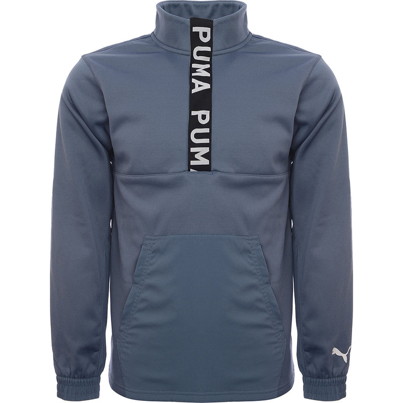 Puma Mens Light Blue Training Fit Pwrfleece 1/4 Zip Midlayer