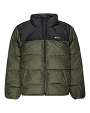 Mens Element Alder Artic Puffer Jacket In Khaki And Black Colourblock