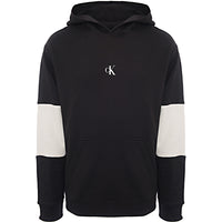 Calvin Klein Jeans Unisex Black Logo Stripe Sleeve Colourblock Hoodie