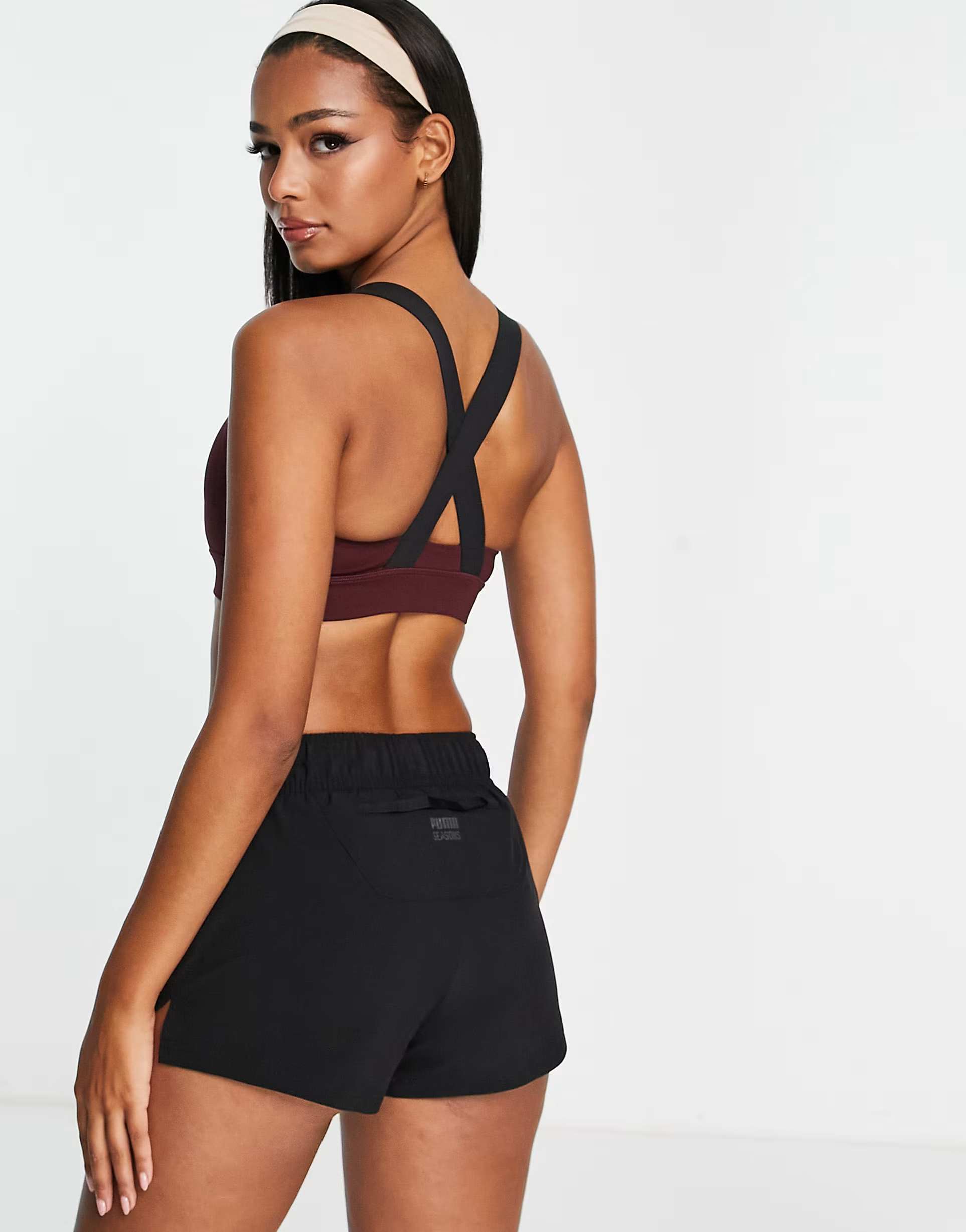 Puma Womens Mid-Impact Fit Sports Bra In Purple