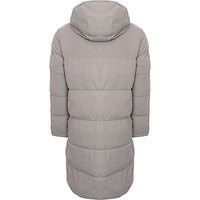 Adpt Mens Long Puffer Jacket With Hood In Grey