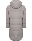 Adpt Mens Long Puffer Jacket With Hood In Grey