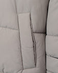 Adpt Mens Long Puffer Jacket With Hood In Grey