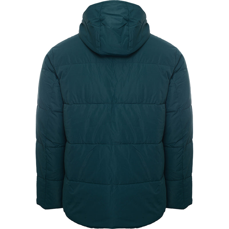 Lee Mens Logo Hooded Puffer Jacket In Dark Green