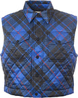 Polo Ralph Lauren Men's Blue and Black Plaid Insulated Gilet Vest