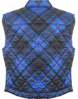 Polo Ralph Lauren Men's Blue and Black Plaid Insulated Gilet Vest