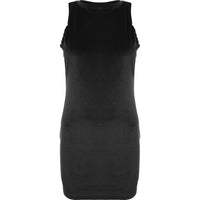 Wednesday's Girl Womens Velvet Backless Mini Dress In Black