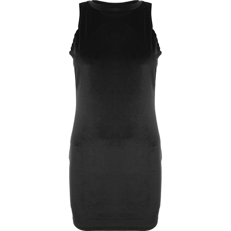 Wednesday's Girl Womens Velvet Backless Mini Dress In Black