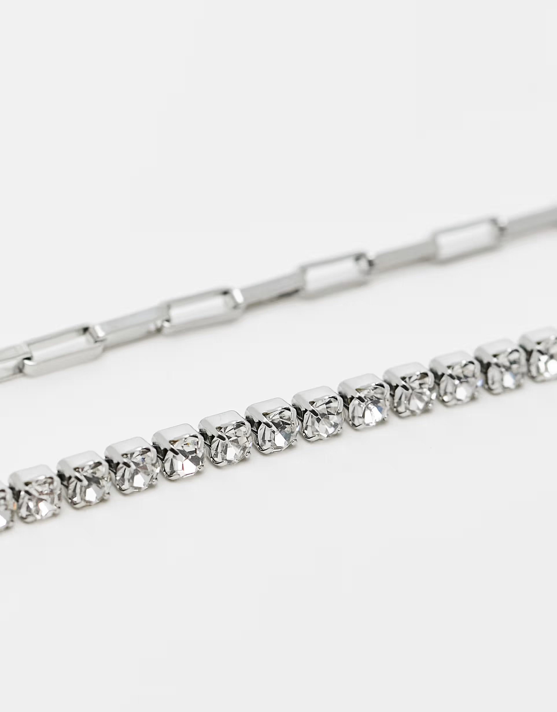 Gang Womens Box Stainless Steel Chain With Crystal Detail