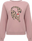 Monki Women's Pink Cat Print Christmas Jumper