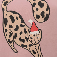 Monki Women's Pink Cat Print Christmas Jumper