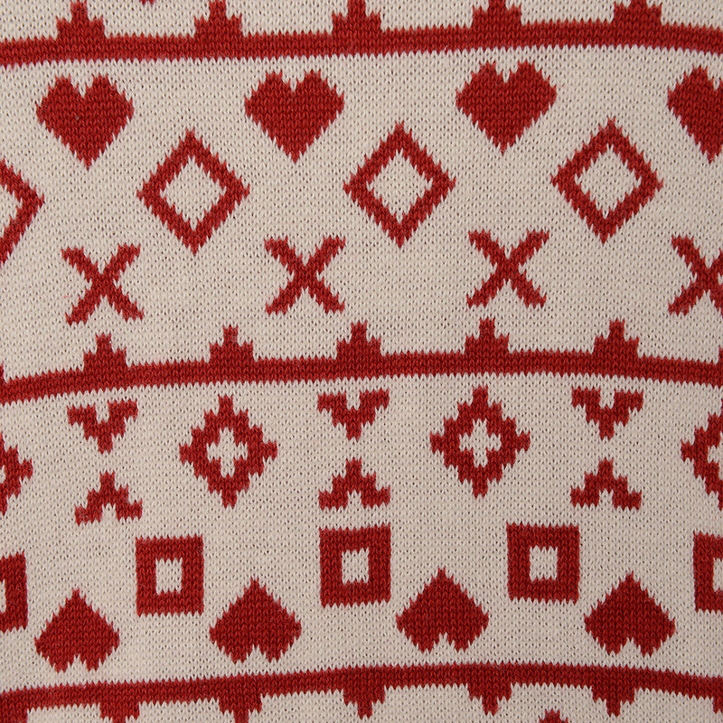 Monki Women's Beige & Red Fairisle Christmas Jumper