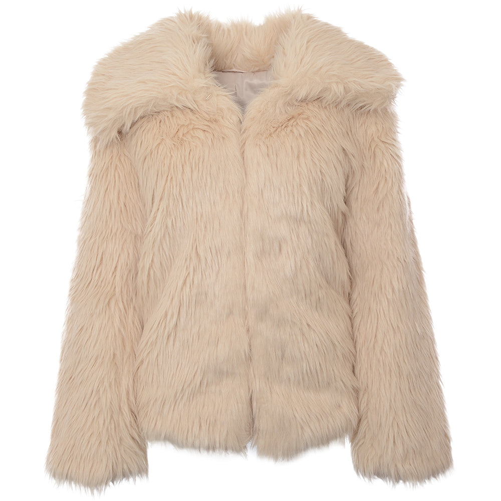 & Other Stories Women's Cream Faux Fur Short Coat