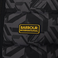 Barbour International Unisex Black Electric Bobber Printed Padded Gilet