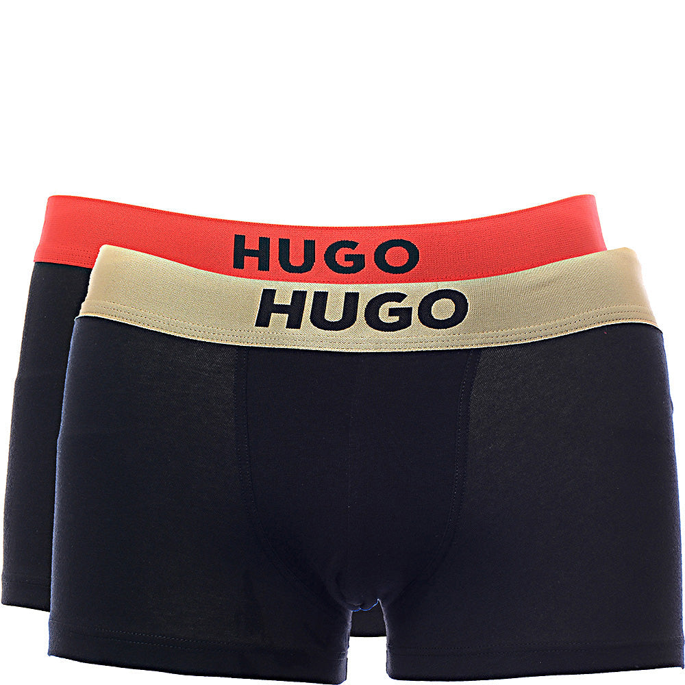 HUGO Bodywear Mens Black 2 Pack Trunks Gift Set