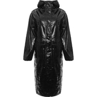 Mango Women's Black Vinyl Parka Jacket