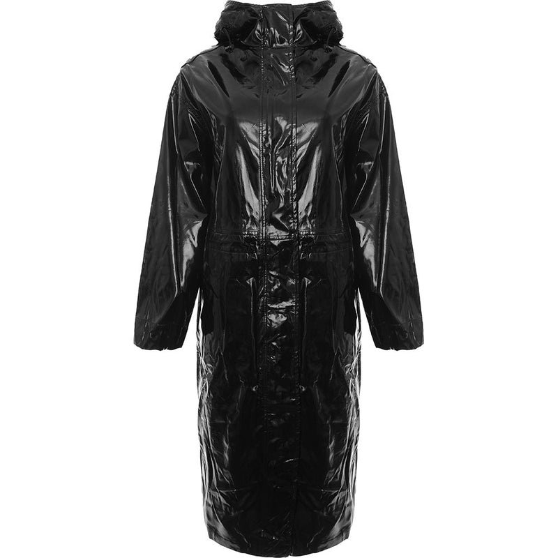 Mango Women's Black Vinyl Parka Jacket