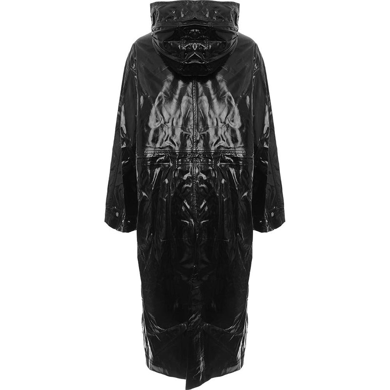 Mango Women's Black Vinyl Parka Jacket