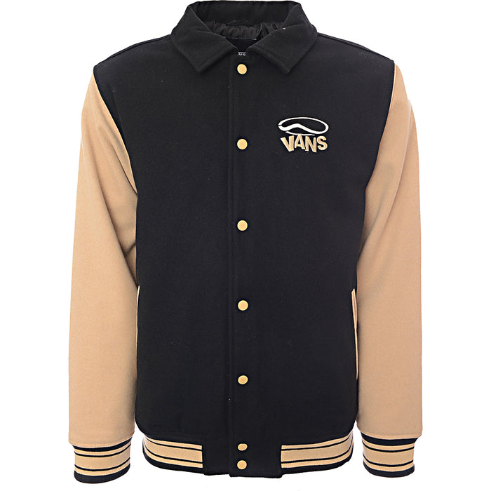 Vans Mens Thomas Varsity Jacket In Black/Beige