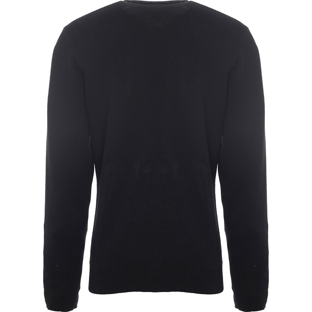 HUF Men's Black Knitted Sweatshirt with Abstract Art Design