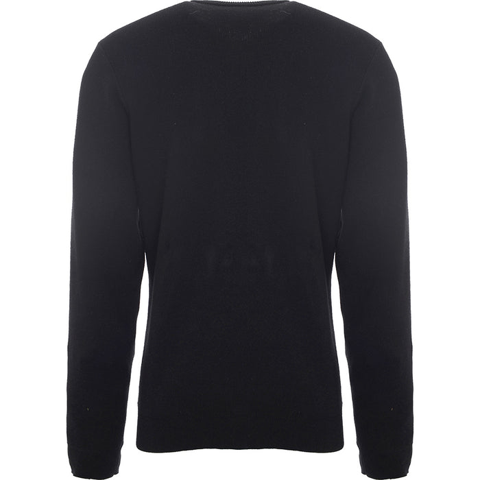 HUF Men's Black Knitted Sweatshirt with Abstract Art Design