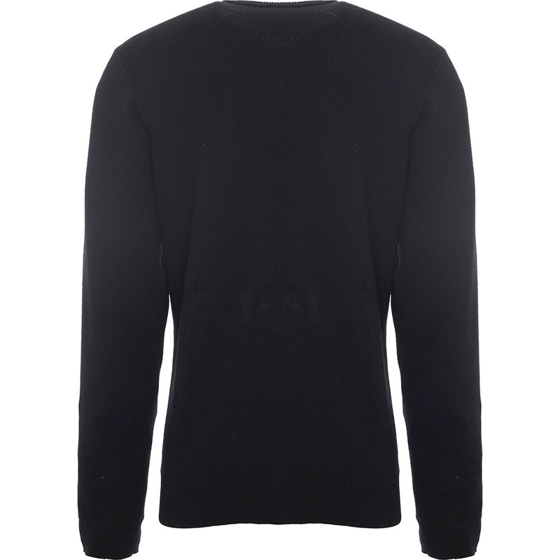 HUF Men's Black Knitted Sweatshirt with Abstract Art Design