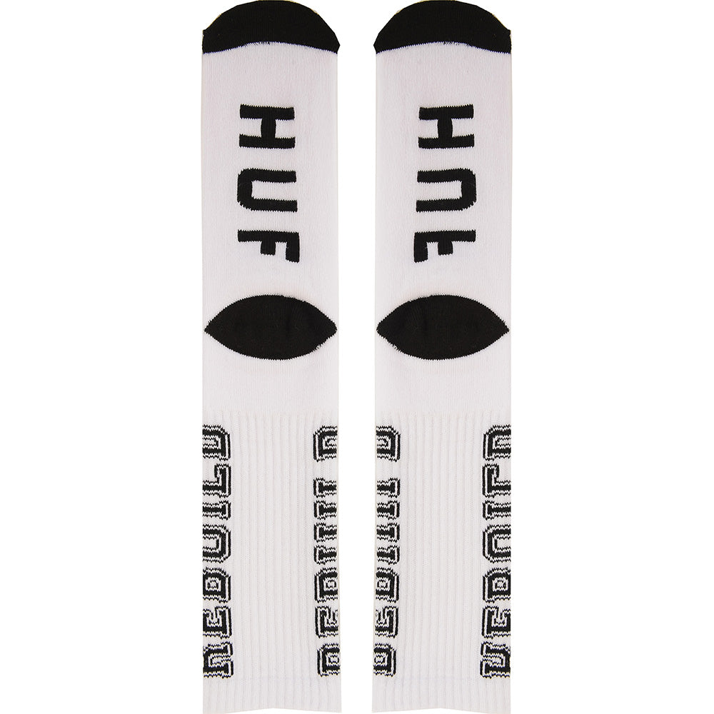 HUF Mens White Destroy Rebuild Socks