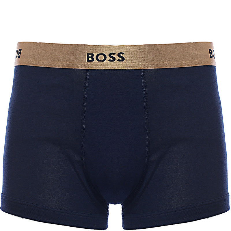 BOSS Bodywear Mens Red and Black 2 Pack Trunks with Gold Waistband